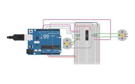 Circuit Design L293d Driver With Two Dc Motors Tinkercad