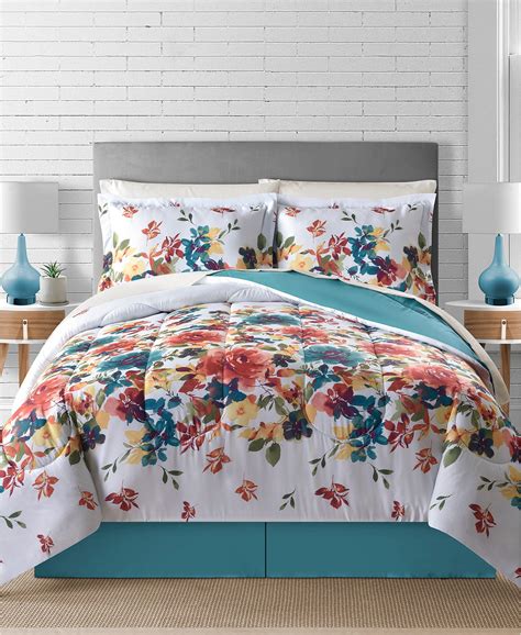 Bright Floral Flowers Girls Turquoise Twin Comforter Set 6 Piece Bed