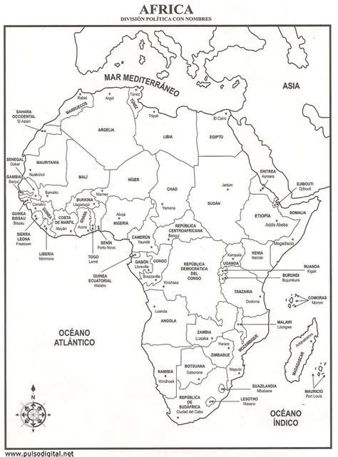 Pulso Digital Mapa de África División política con nombres