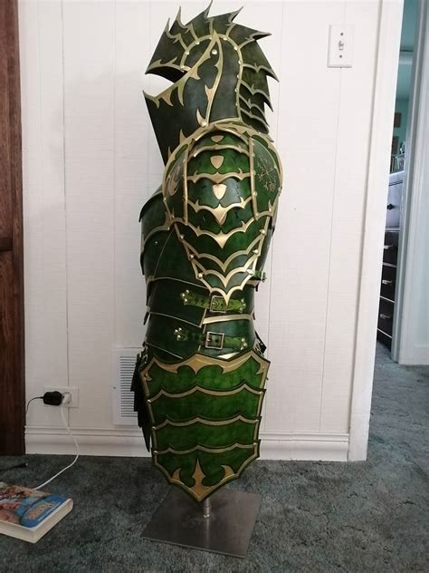 Green Dragon Armor With Spaulders Side By Dragonlordvet On Deviantart