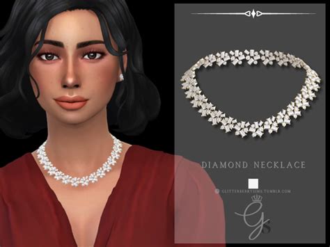 Diamond Necklace Glitterberry Sims Diamond Necklace Diamond Necklace