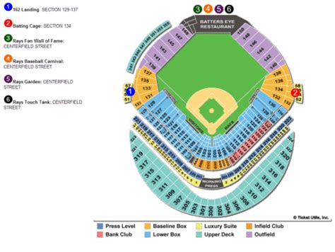 Tropicana Field A Plan Of Sectors And Stands How To Get There