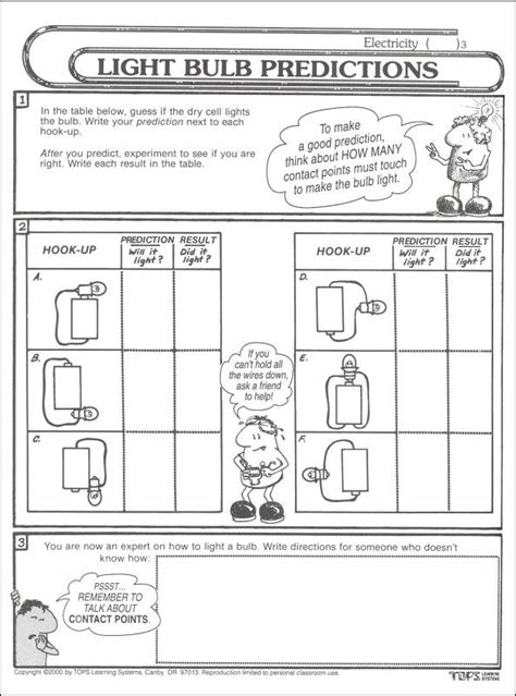 In this science worksheet, your child learns about different magnets and determines which guided inquiry, observational skills, properties of metal, science experiment to try, understanding magnets, visual discrimination. Electricity Activity Sheet Lessons | TOPS Learning Systems | 9780941008532