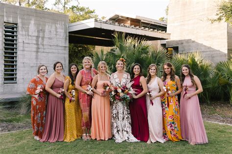 Mix And Match Bridesmaid Gowns In Fall Colors Bridesmaid Gown Bridal