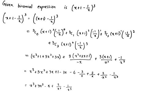 Using Binomial Theorem Write Down The Expansions Of The Following X