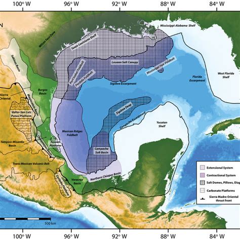 Map Of The Main Structural Elements Of The Southwestern Gulf Of Mexico