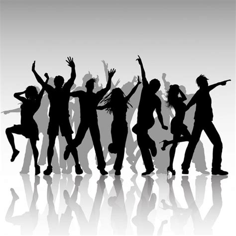 Free Vector Silhouettes Of Party People Dancing