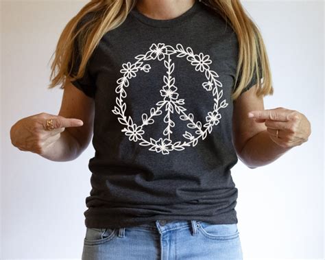 Peace Shirt Peace Sign T Shirt For Women Peace Sign Tshirt Etsy