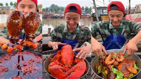 Chinese Fisherman Cooking And Eating Seafood Mukbang Fresh Youtube