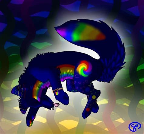 Rainbow Wolf By Stripedpanther On Deviantart