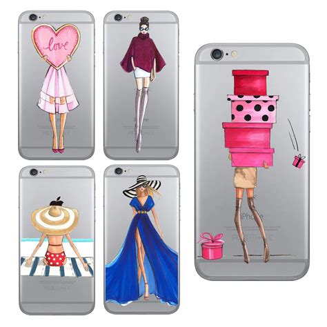 For Iphone 5 5s Se 6 6s Case Cute Dress Shopping Girl Love T Clear