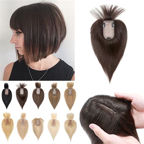 Buy S Noilite 6inch Clip In Hair Toppers With Bangs Human Hair 150