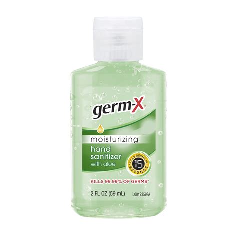 Germ X Hand Sanitizer With Aloe Bottle Of Hand Sanitizer Travel Size