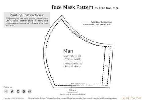 Xl 10.5cm (this size was added to the pdf pattern on 24.05.2020). Printable 3D Face Mask Patterns (Olson & Pleated) & Sewing ...