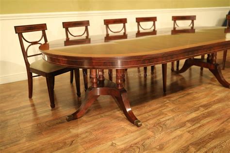 Large Traditional Round Mahogany Dining Table For 6 To 12 People