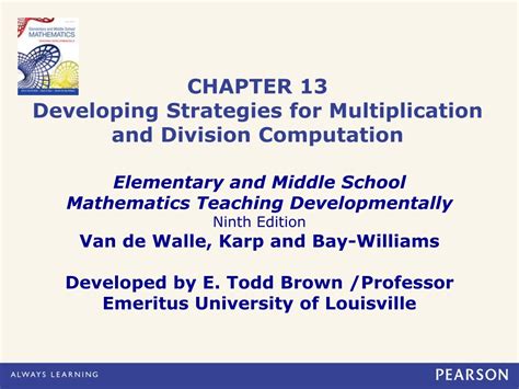 Ppt Chapter 13 Developing Strategies For Multiplication And Division