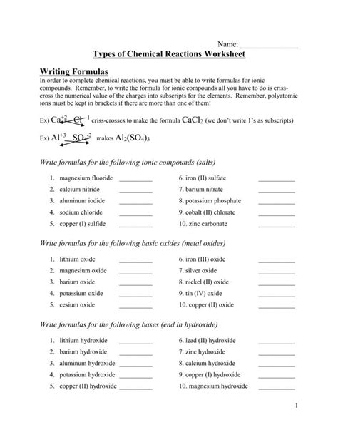 Types Of Chemical Reactions Pogil Worksheet Answers Alecalldritt 6