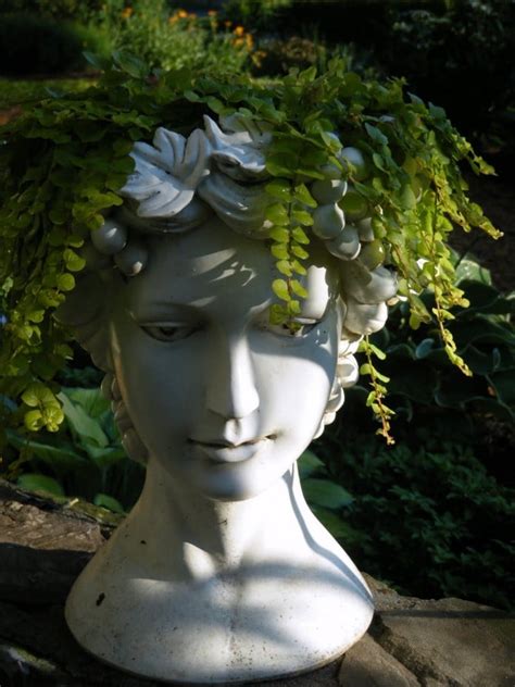 Succulent Planter Concrete Goddess Face Head Planter Gardening And Plants