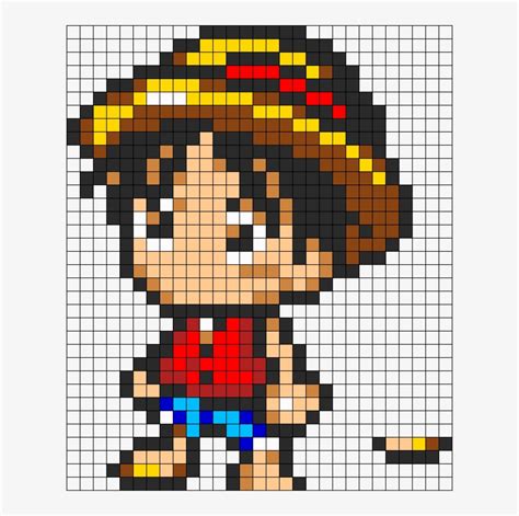 One Piece Cutie Luffy Perler Bead Pattern Bead Sprite Pixel Art One