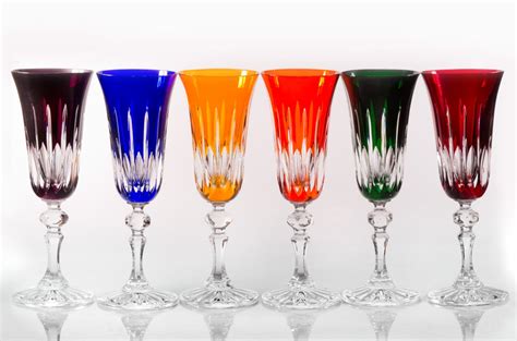 Joyeuse Multicoloured 24 Lead Crystal Champagne Glasses Set Of 6 Champagne Glasses Product