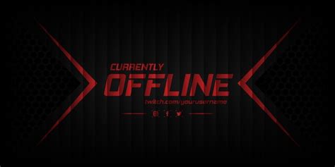 Modern Twitch Offline Banner With Abstract Red Shapes Free Vector