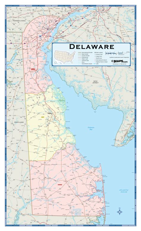 Delaware Counties Wall Map