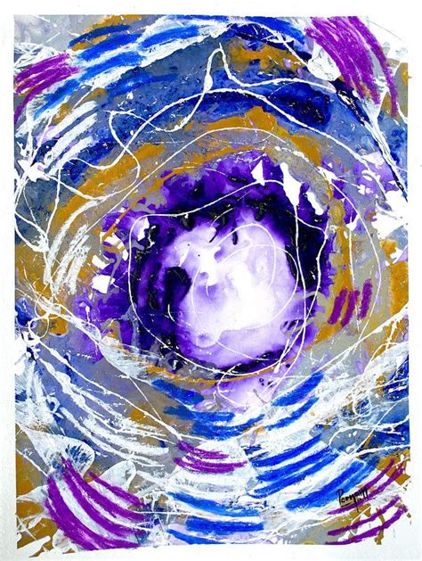 Work On Paper Purple Abstract Art Contemporary Artwork Modern Etsy