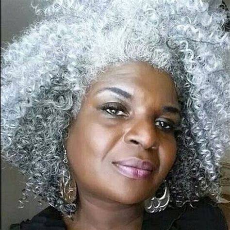 Beautiful Black Woman With Gray Hair Essence