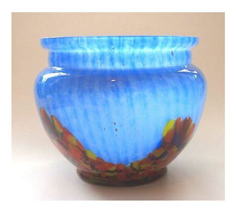Josephinenhütte Vineta Kristall Vase Bowl Clear Glass Vases Glass Art Art Deco Glass