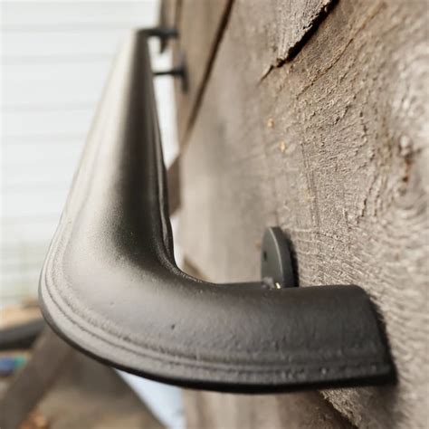 Round at the end, to provide safety from being caught up on the rail by a purse or strap. Metal Handrail with Curved Returns - ADA Compliant Return ...