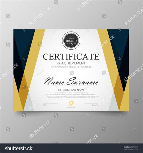 Certificate Premium Template Awards Diploma Background Stock Vector