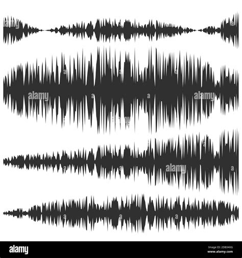 Sound Waves Set Screen Of Equalizer Musical Vibration Graph Radio