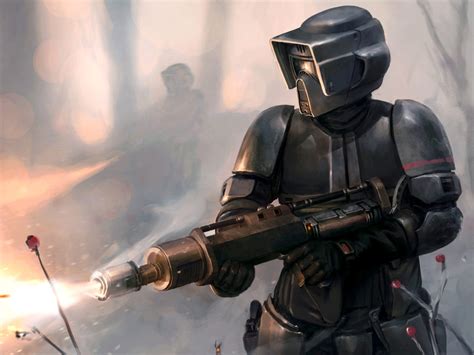 Download Wallpaper Star Wars Scout Trooper Flamethrower Art