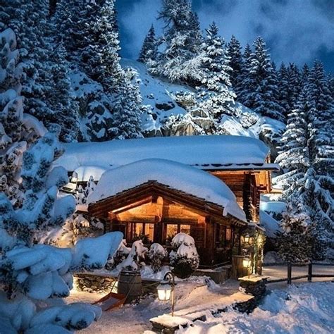 Chalet Suisse Sous La Neige Winter Scenes Winter Scenery Winter Cabin