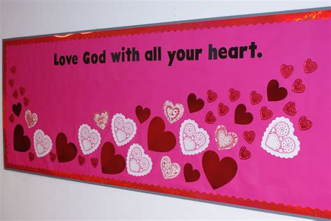 Valentines Day Church Bulletin Board Display ~ Love God With All Your