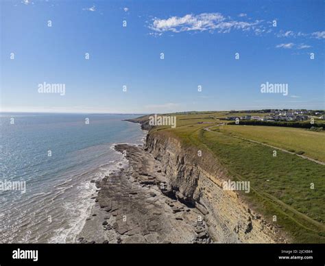 Aerial Views Of Dunraven Bay Southerndown Vale Of Glamorgan Wales