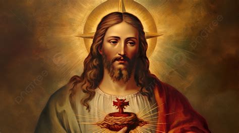 Jesus Holding The Heart Of The Risen Christ Background Sacred Heart Of