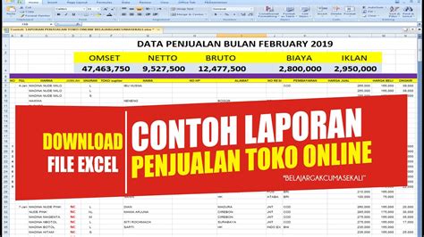 Detail File Download File Excel Contoh Laporan Penjualan Toko Online You