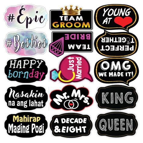 Photobooth Props Callout 15pcs Set 1 5 Mm Sintraboard Lazada PH