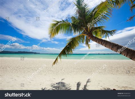 Perfect Tropical White Sand Beach Boracay Stock Photo 50283322