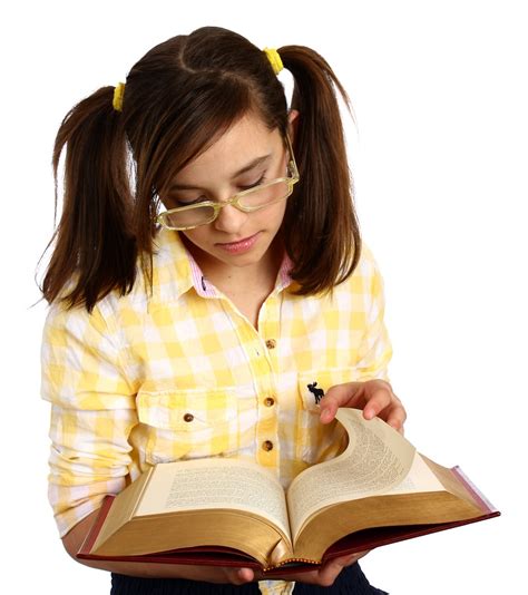 Book Girl Free Stock Photo A Smart Girl With Glasses