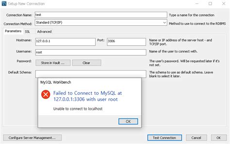 mysql 연결 실패 오류 failed to connect to mysql at localhost with user root