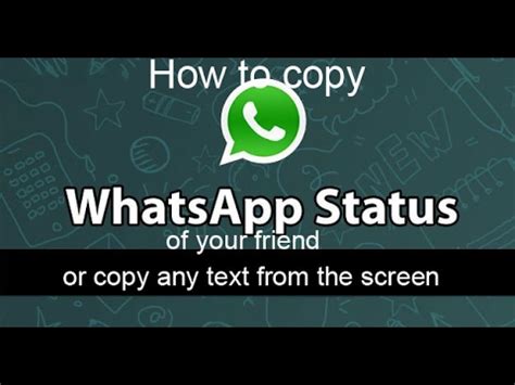 Does copy mean, you want to save someone else whatsapp status in your mobile device? How to copy whatsapp status of ur friends or how to copy ...