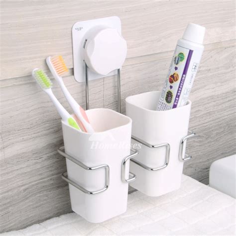 Toothbrush Holder Suction Cup Wall Mounted Drill Free For Bathroom