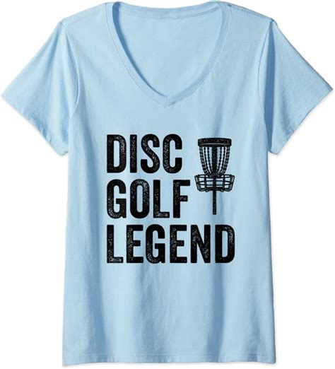 Womens Retro Disc Golf Legend V Neck T Shirt Uk Clothing