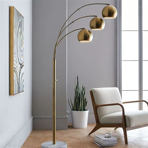 Span 3 Head Metal Globe Floor Lamp Brass Project 62™ Globe Floor Lamp Lamps Living Room