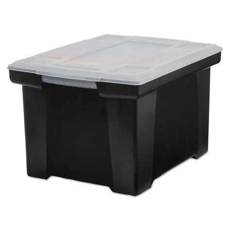 Plastic File Tote Storage Box By Storex Stx61528u01c