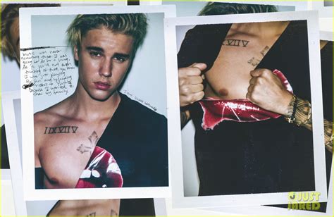 justin bieber flaunts tattooed shirtless body for interview mag exclusive photo photo