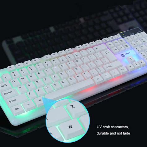T11 Colorful Led Backlit Usb Wired Pc Rainbow Gaming Keyboard Mouse Set