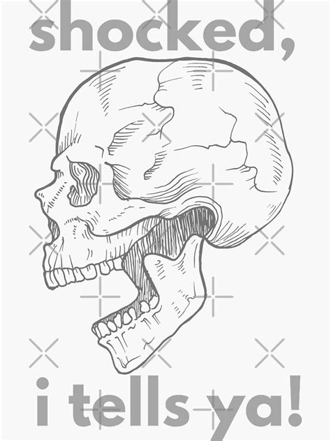 Shocked Skull Jaw Drop Sticker For Sale By Shirtsetcetera Redbubble